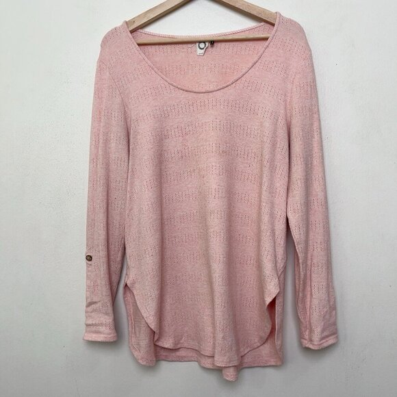 Anthropologie Akemi + Kin Womens Medium Pink Sylvie Pointelle Top - Picture 2 of 13